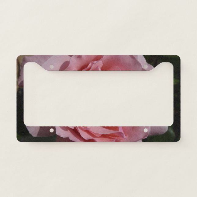 Pink Rose II Pretty Floral License Plate Frame (Front)