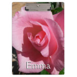 Pink Rose III Garden Floral Clipboard
