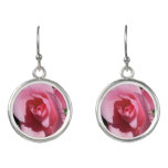 Pink Rose III Garden Floral Earrings
