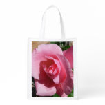 Pink Rose III Garden Floral Grocery Bag