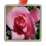Pink Rose III Garden Floral Metal Ornament