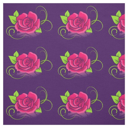 Pink Rose Illustration Fabric