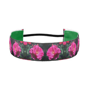 Pink Rose In Full Bloom Close Up Athletic Headband