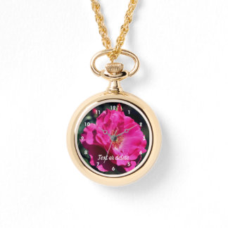Pink Rose In Full Bloom Close Up Personalized  Watch