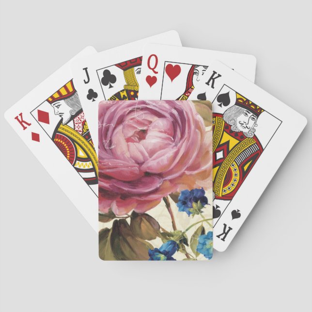 Pink Rose in Full Bloom Poker Cards (Back)