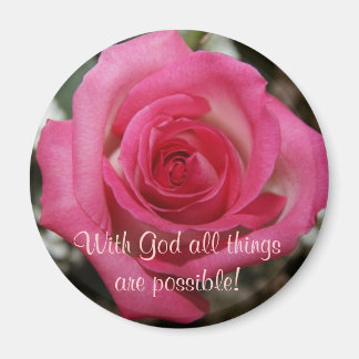 pink rose inspirational magnet