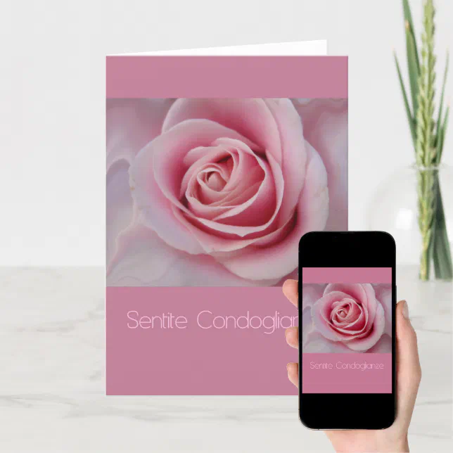 pink rose Italian sympathy card | Zazzle