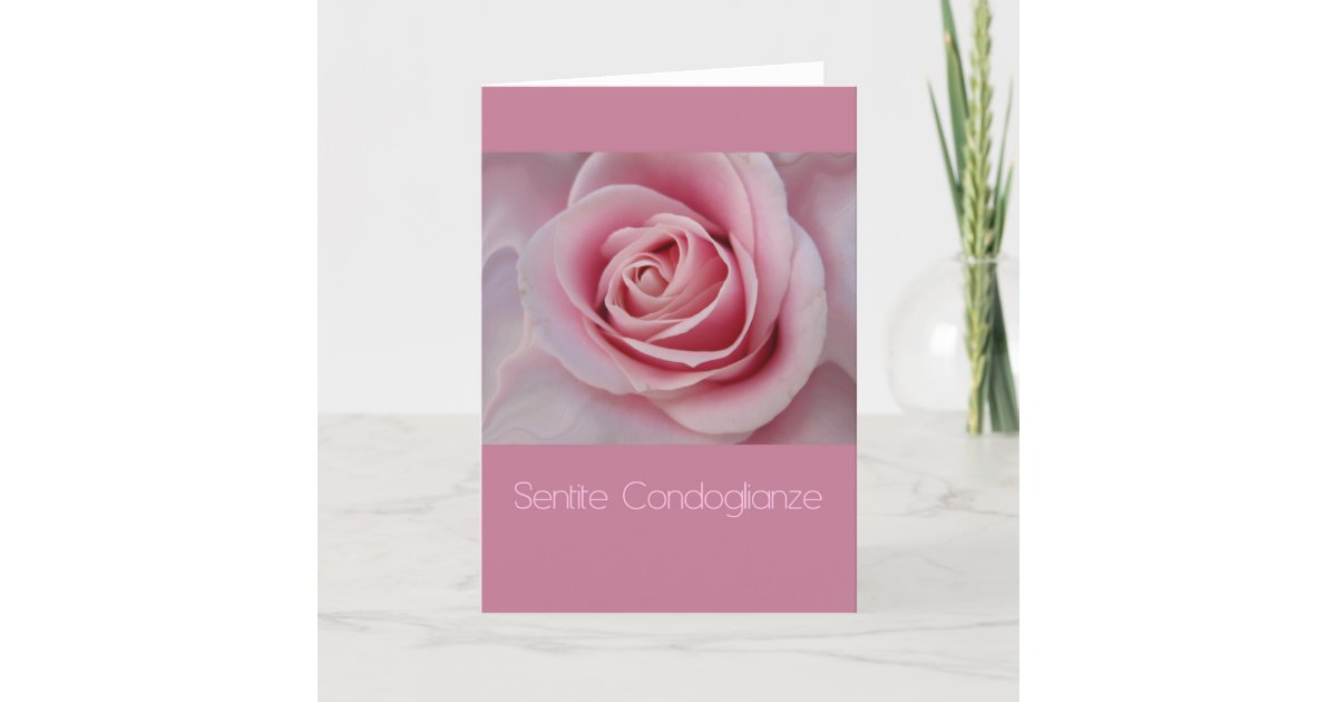 pink rose Italian sympathy card | Zazzle