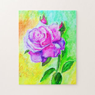 Pink Rose Jigsaw Puzzle Painting