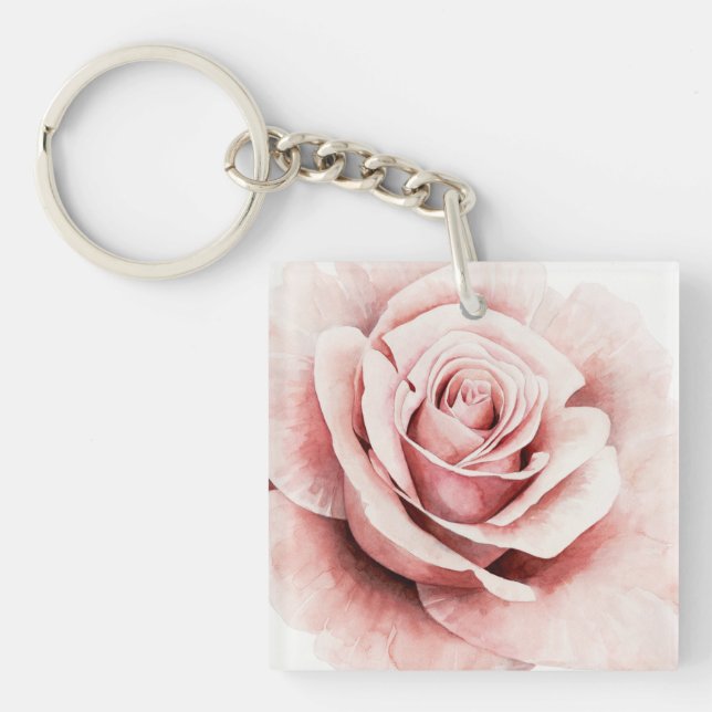 Pink Rose Keychain (Front)