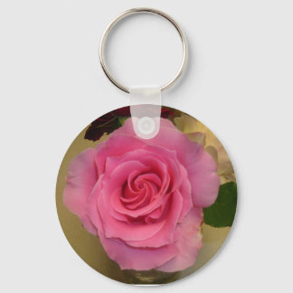 Pink Rose Keychain