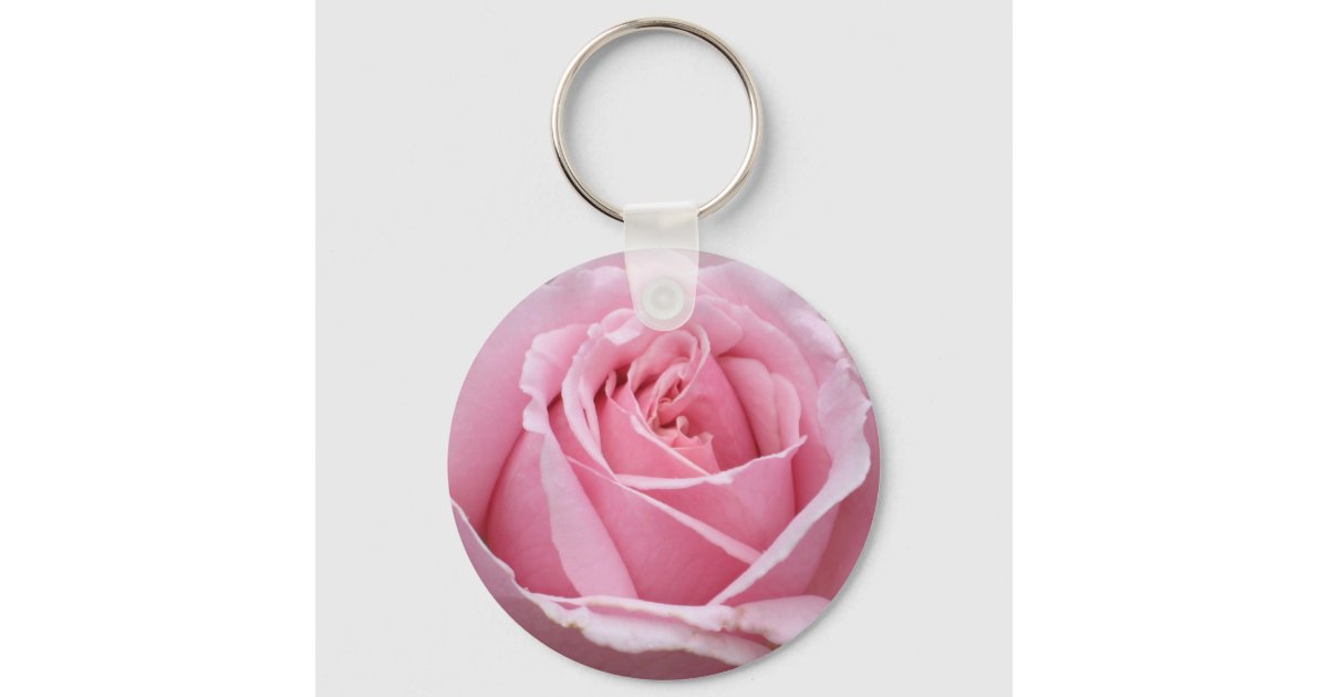 Pretty Feminine Pink Wreath Custom Monogram Keychain, Zazzle