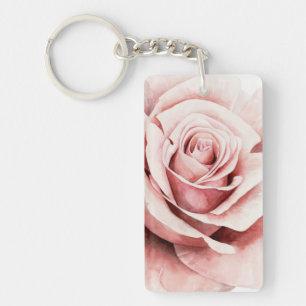 Pink Rose Keychain