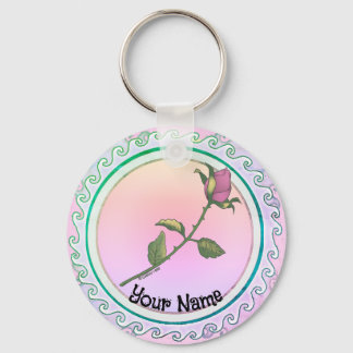 Pink Rose Keychain