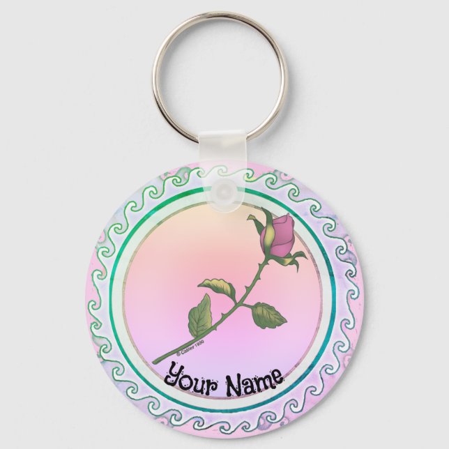 Pink Rose  Keychain (Front)