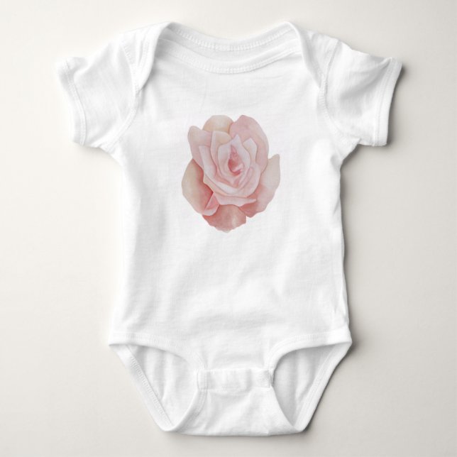 Pink Rose Kids Outfit Baby Bodysuit (Front)