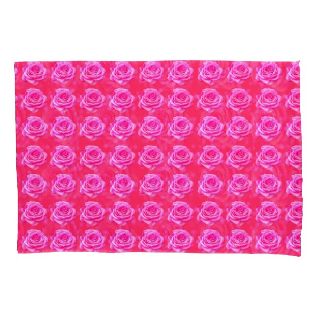 Pink Rose Kisses Pattern, Pillow Case (Front)