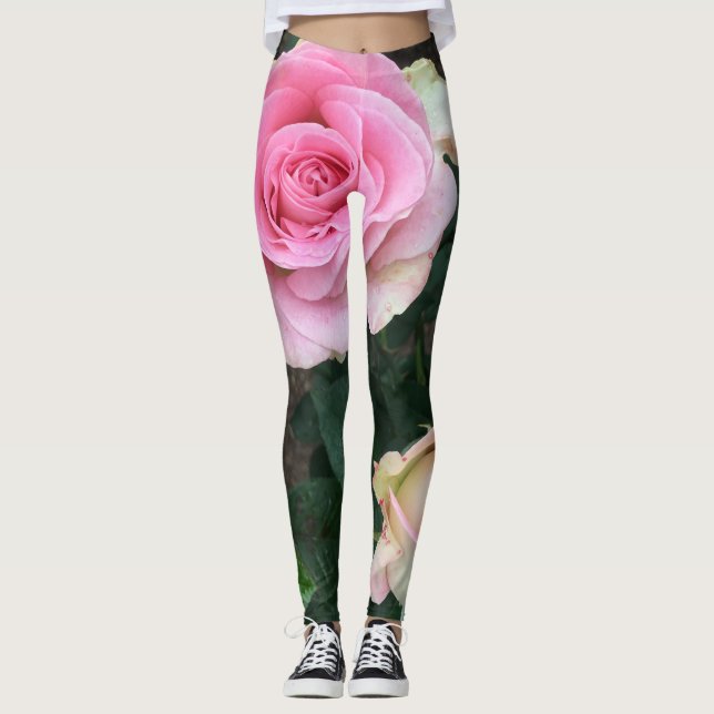 Pink Rose Leggings (Front)