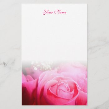 Pink Rose Letterhead by visualblueprint at Zazzle