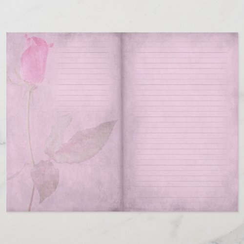 Pink Rose Lined Journal Scrapbook Paper