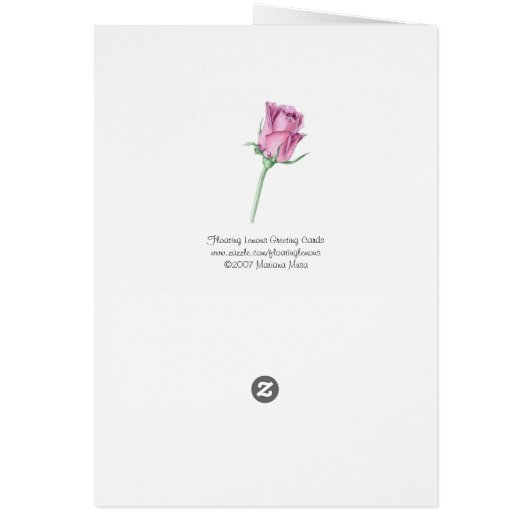 Pink Rose Love Card (Back)