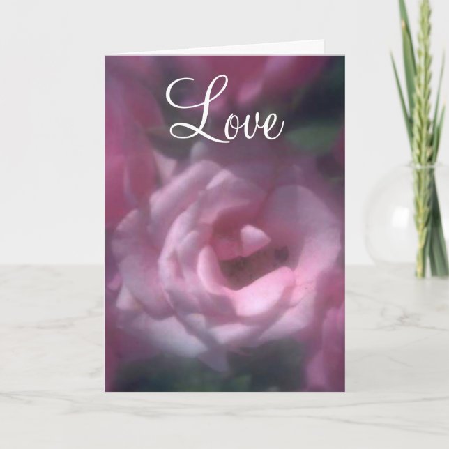 Pink Rose Love Card (Front)