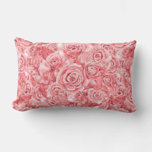 Pink Rose Lumbar Pillow 13"x21"