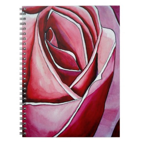 Pink Rose macro flower watercolor abstract art Notebook
