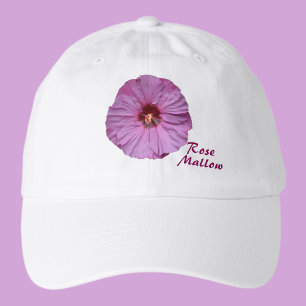 Pink Rose Mallow Flower Photographic Botanical Hat
