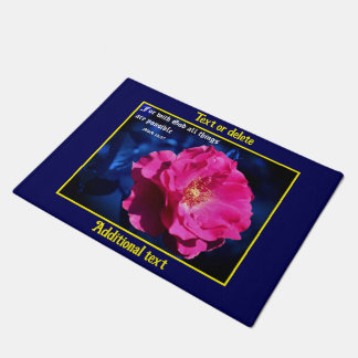 Pink Rose Mark 10:27 Inspirational Quote Doormat