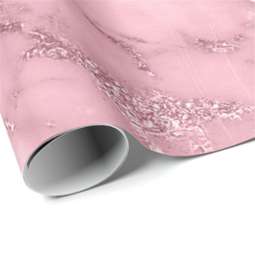 Pink Rose Mauve Blush Marble Molten Pastel VIP Wrapping Paper