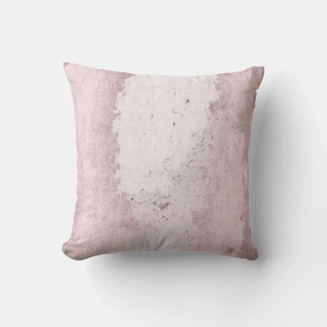 Pink Rose Mauve Lilac Delicate Grungy Abstract Throw Pillow (Front)