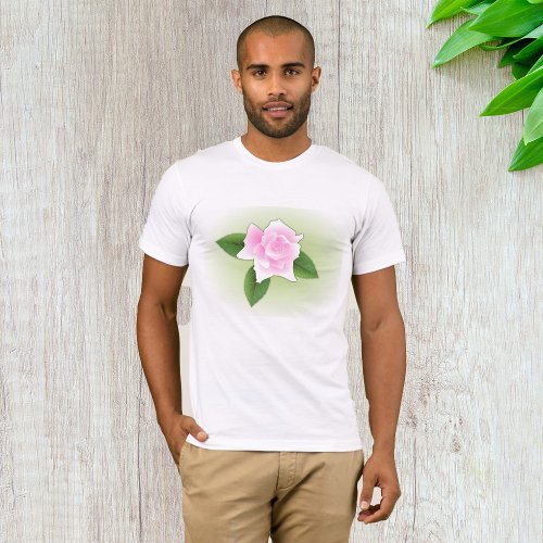 Pink Rose Mens T_Shirt