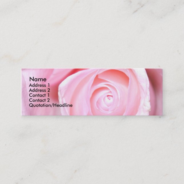 Pink Rose, Mini Business Card (Front)