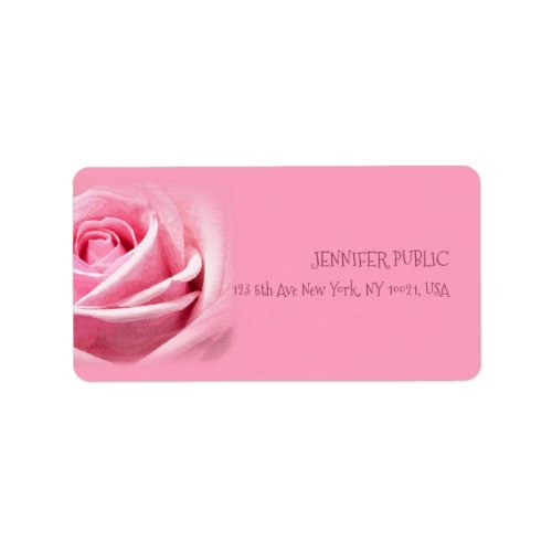 Pink Rose Modern Elegant Template Address Label
