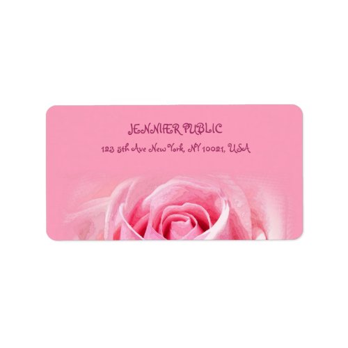 Pink Rose Modern Elegant Template Floral Address Label