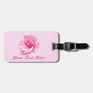 Pink Rose Monogrammed Luggage Tags for Women Luggage Tag