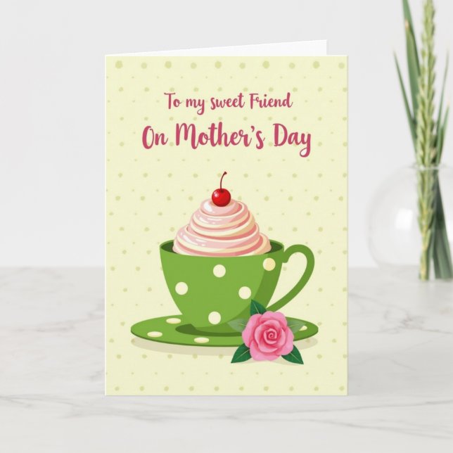 Pink Rose Mothers Day Friend Card (Front)