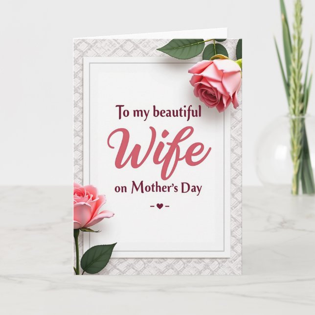 Pink Rose Mothers Day Love Card (Front)