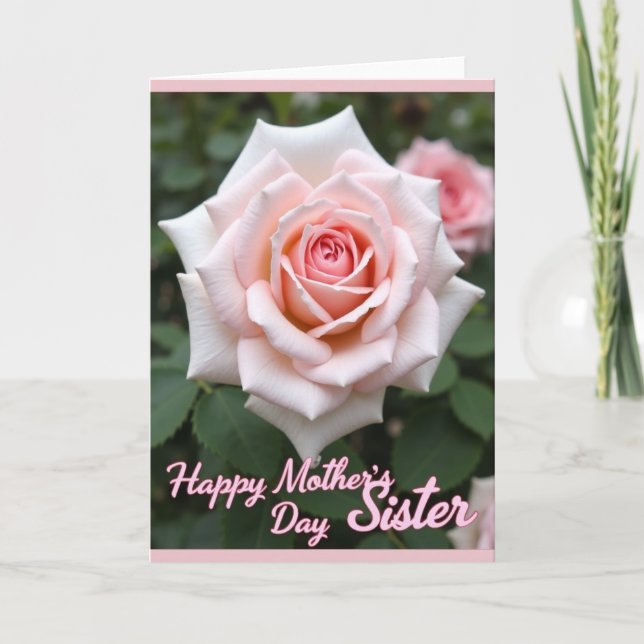 Pink Rose Mothers Loving Day Card (Front)