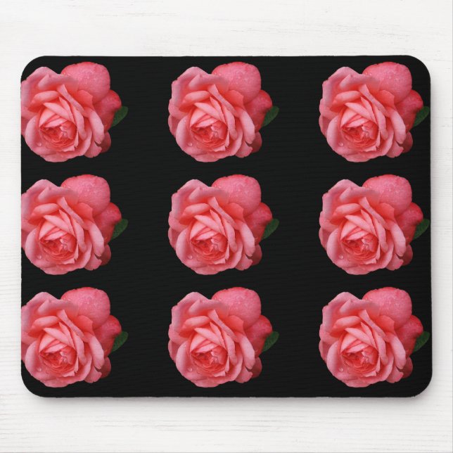Pink rose mouse pad (Front)