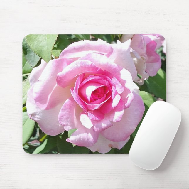 Pink Rose Mousepad (With Mouse)