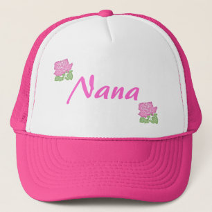 Pink Rose Nana Hat-Customizable Trucker Hat