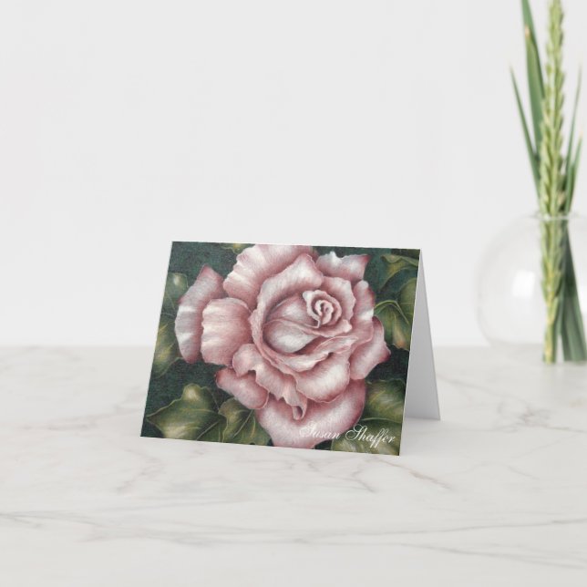 Pink Rose Note Card (Front)