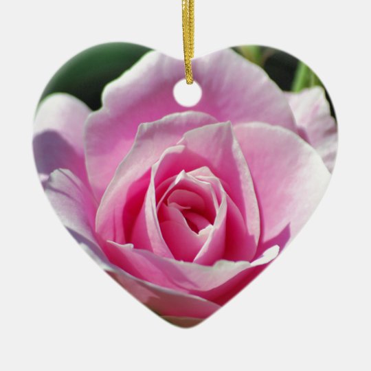 Pink Rose of Love Ceramic Ornament