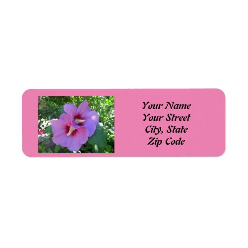 Pink Rose of Sharon Photo Return Address Labels