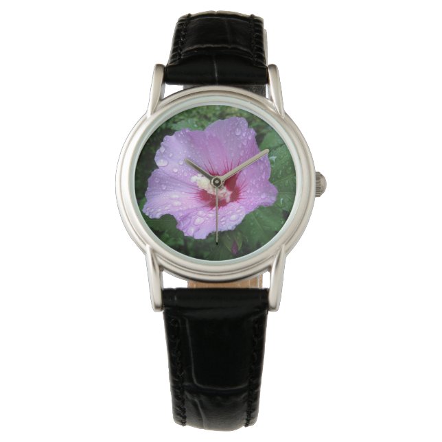 Pink Rose of Sharon Watch Face (Front)