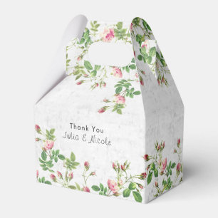 Pink Rose Old Wall Vintage Style Journal Wedding Favor Boxes