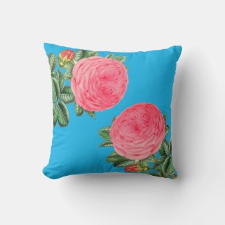 Pink Rose on Aqua Blue Home Decor 