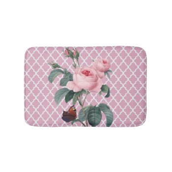 Pink Rose Oriental Bathroom Mat by EveyArtStore at Zazzle